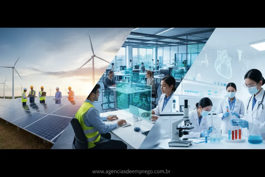 Mercado de Trabalho em 2026! O que esperar e como se preparar 2 Setores de alto crescimento e demanda profissional em 2026